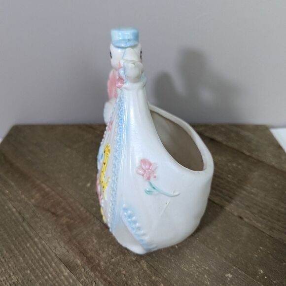 Rubens originals planter, Baby delivery stork ceramic planter, kitsch vintage MC - Picture 7 of 10